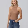 Frye Cable Halter Sweater Brown Hot