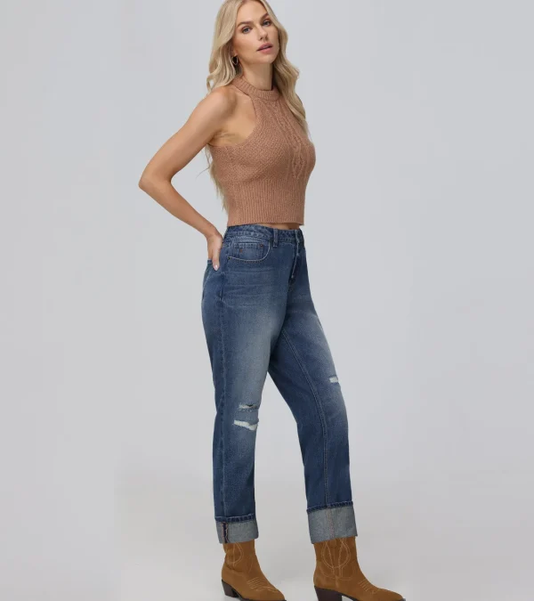 Frye Cable Halter Sweater Brown Hot