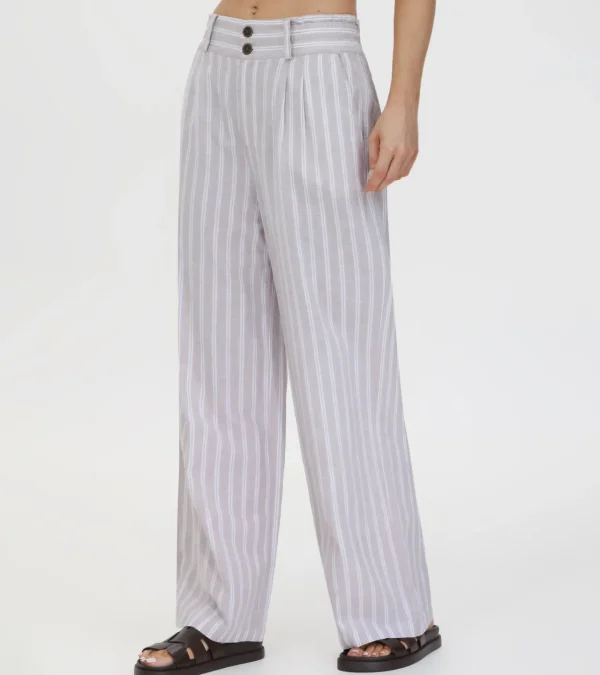 Frye Linen Striped Wide Leg Pant Natural Sand Stripe Shop